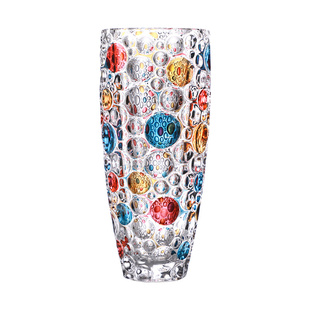捷克进口OEIA水晶玻璃花瓶干花插花幻彩花瓶欧式 创意摆件