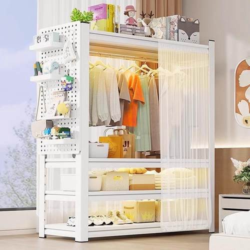 货架简易衣帽间挂衣架家用多功能开放式衣柜卧室多层落地置物架