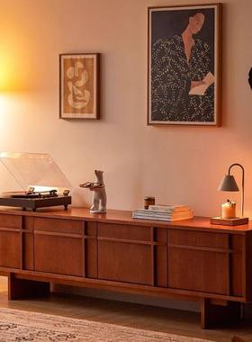 北欧实木电视柜客厅樱桃木收纳落地组合柜小户型复古储物视听柜