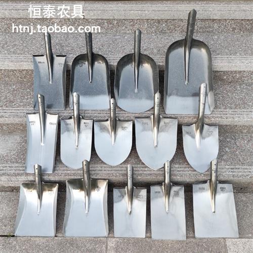 铁锹农用尖锹方锹煤锹平头圆头铲子淬火锰钢小锹头加厚挖土沟铁掀图片