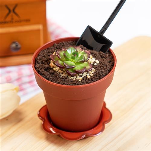 80个装木糠杯蛋糕杯子花盆型蛋糕杯盆栽杯送铲子吃土杯送盖子勺子