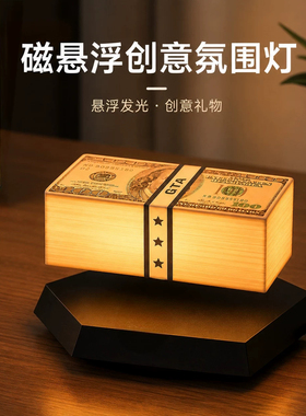 创意反重力美金有艺术感的磁悬浮摆件灯桌面黑科技高级感小众装饰