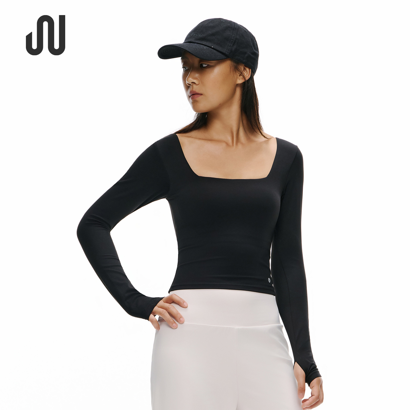 JUACTIVE带胸垫裸感长袖T恤