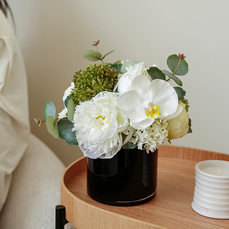 假花仿真花摆设 蝴蝶兰芍药花瓶插花婚房布置玄关摆件