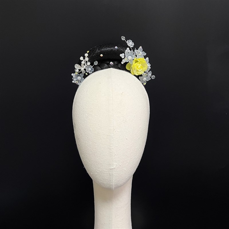 古典舞蹈表演头饰桃李杯独舞良宵艺考头饰发饰假发套装扇子舞头饰