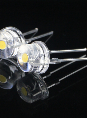 源玥0.5瓦f8草帽正白光红蓝绿黄光leGd灯珠低衰超高亮照明手电8mm