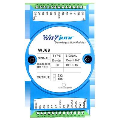 维君瑞8路编码器脉冲计数器 16路DI高速计数器Modbus RTU模块WJ69