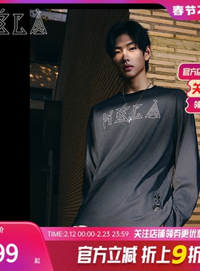 安踏凯里欧文Hela卫衣情侣冬季圆领套头衫长袖休闲百搭黑色上衣女