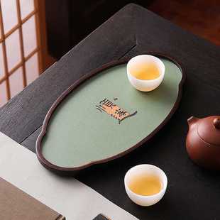 新中式 高档酒店民宿专用茶盘制订 茶托盘茶具 干泡台家用小型茶盘