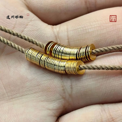 文玩手串隔片超薄纯银镀金