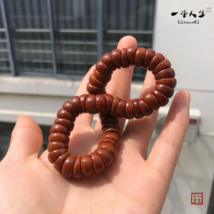 橄榄核精雕猪大肠手串铁核原籽素串藏式斜切倒角老型核雕文玩diy