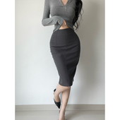 通勤OL修身 显瘦西装 包臀裙女后开叉御姐风性感提臀半身裙中裙女裙