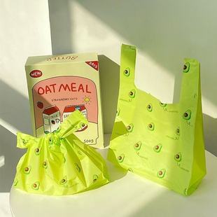 【悬挂式】牛油果印花垃圾袋家用手提式套结绿色收纳袋卡通厨房袋