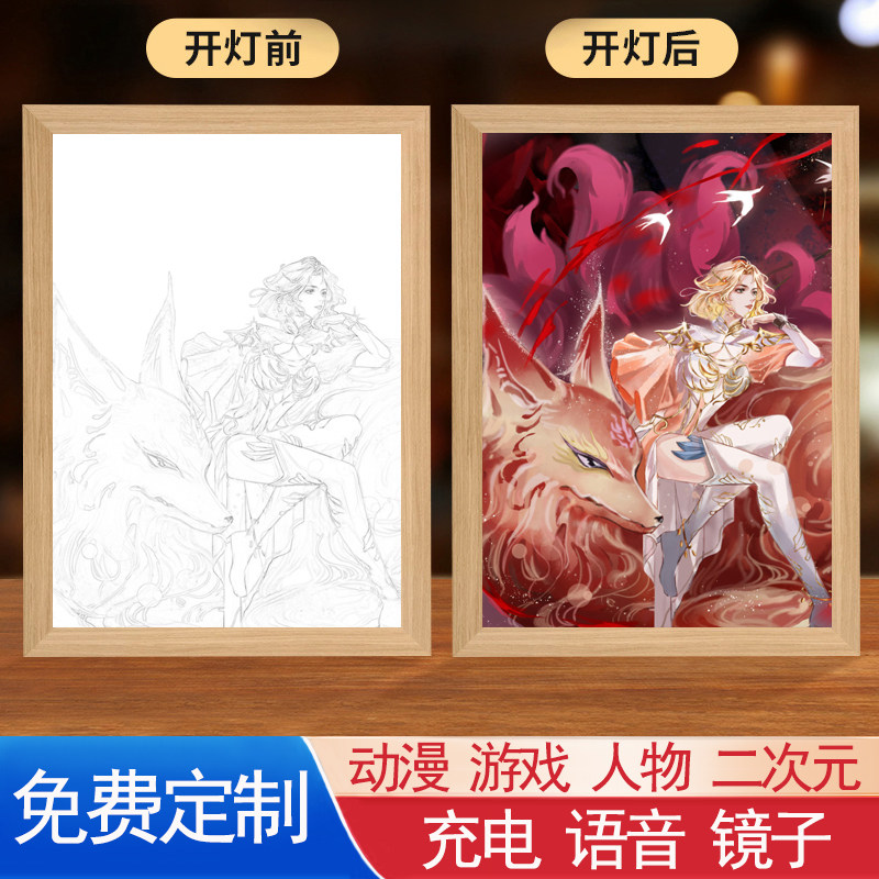 胡列娜灯光画斗罗大陆动漫二次元周边手办装饰摆件发光镜子小夜灯
