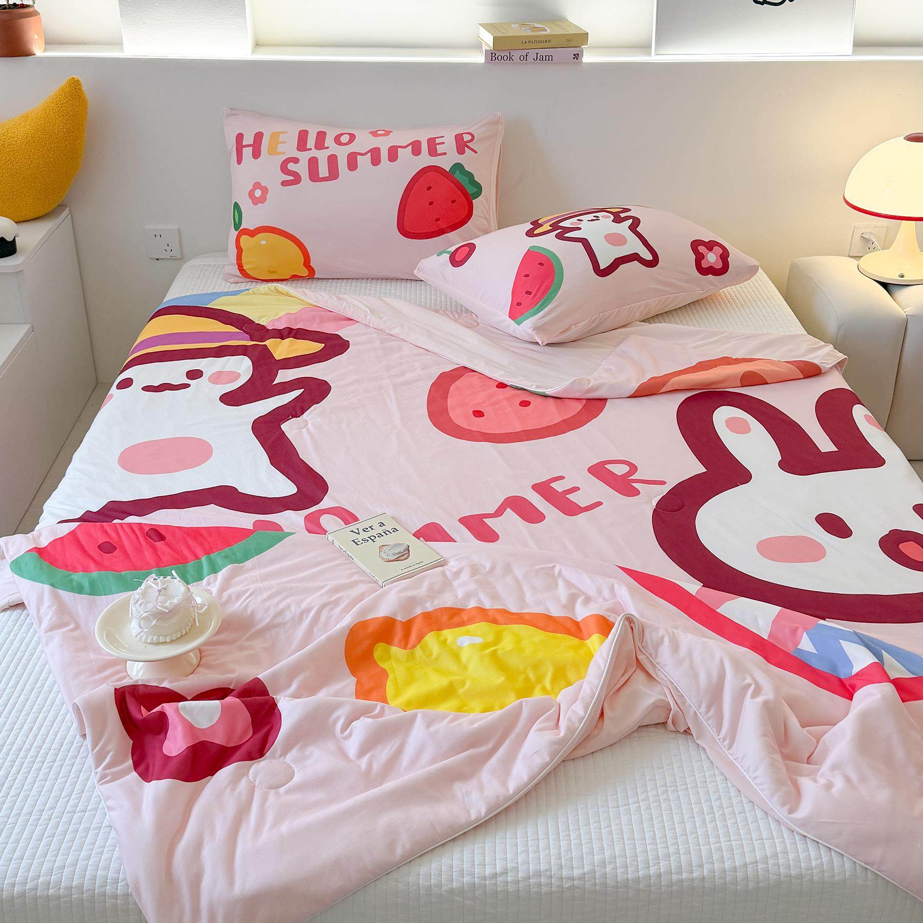 【富士商店】您好夏天软糯针织夏凉被学生宿舍卡通空调被可机洗