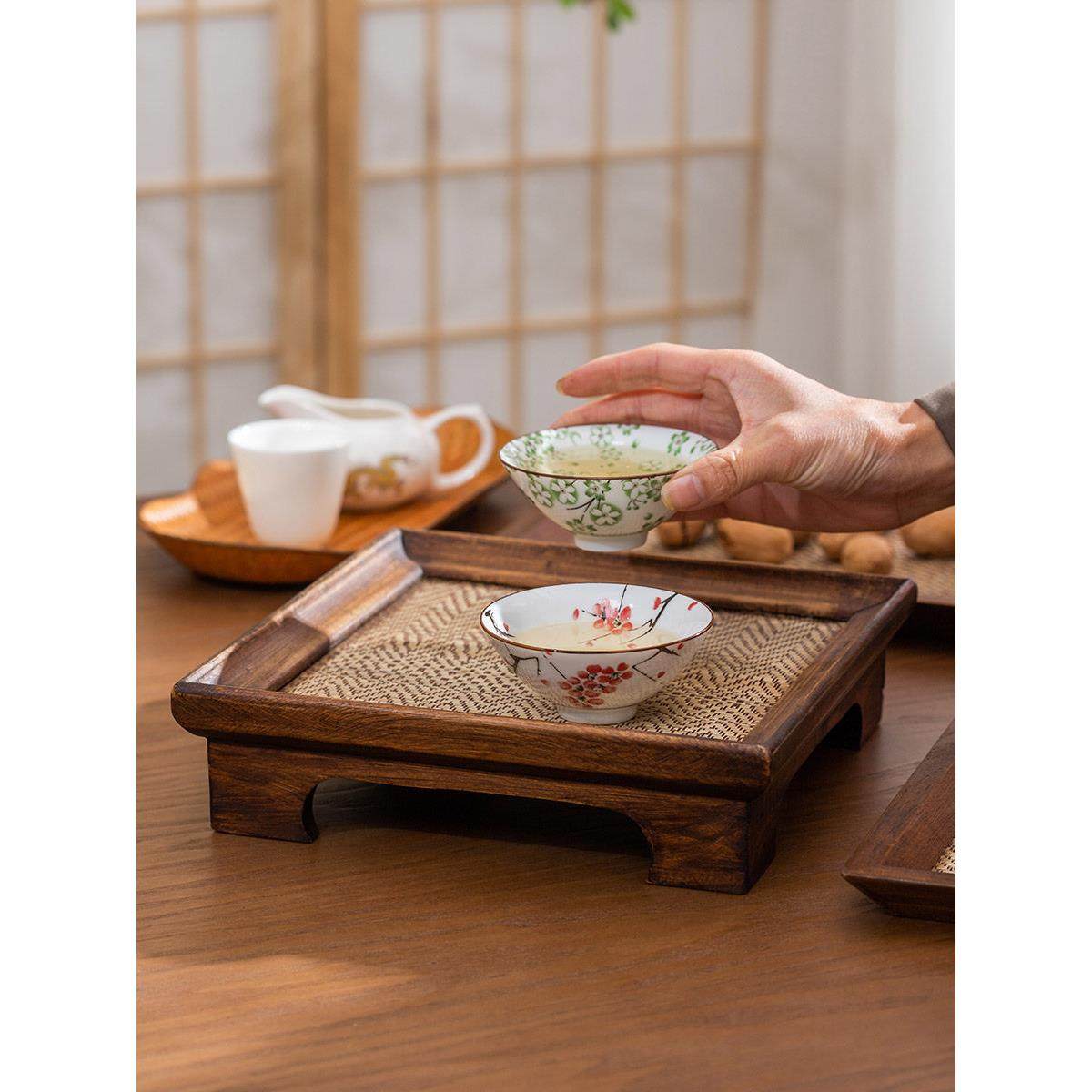 泰国木质长方形茶盘家用放茶杯茶台围炉煮茶托盘复古干泡台小茶盘,餐饮具,茶盘,淘宝优惠券,粉丝福利购,淘宝优惠卷