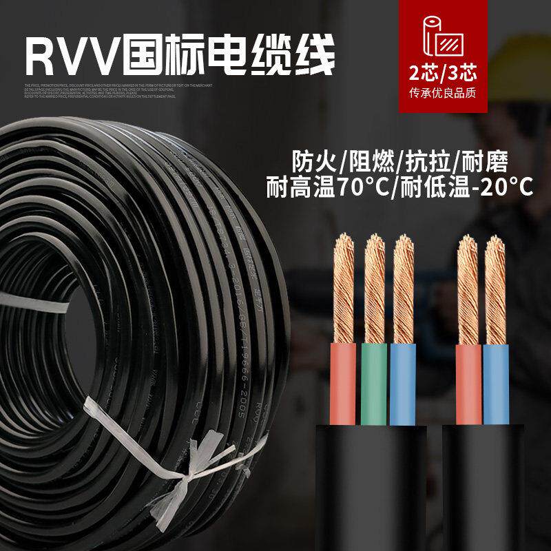 国标二芯电线 线4 2.5 6 1.5平方户外防冻软线 线电缆线 线护套线