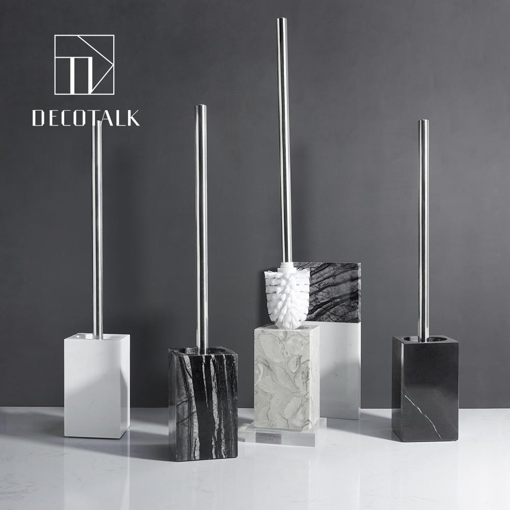 DecoTalk天然大理石马桶刷底座轻奢样板房化妆室厕所清洁刷免打孔