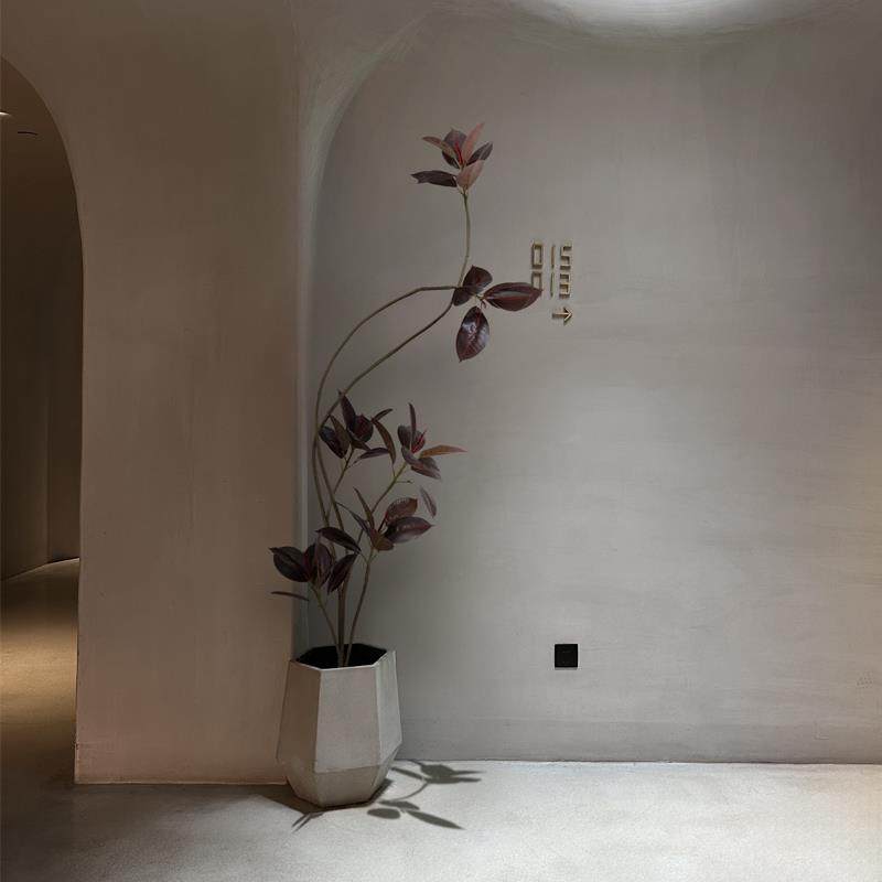 彷真绿色植物轻奢黑金刚橡皮树室内客厅彷真花装饰落地盆栽摆件假