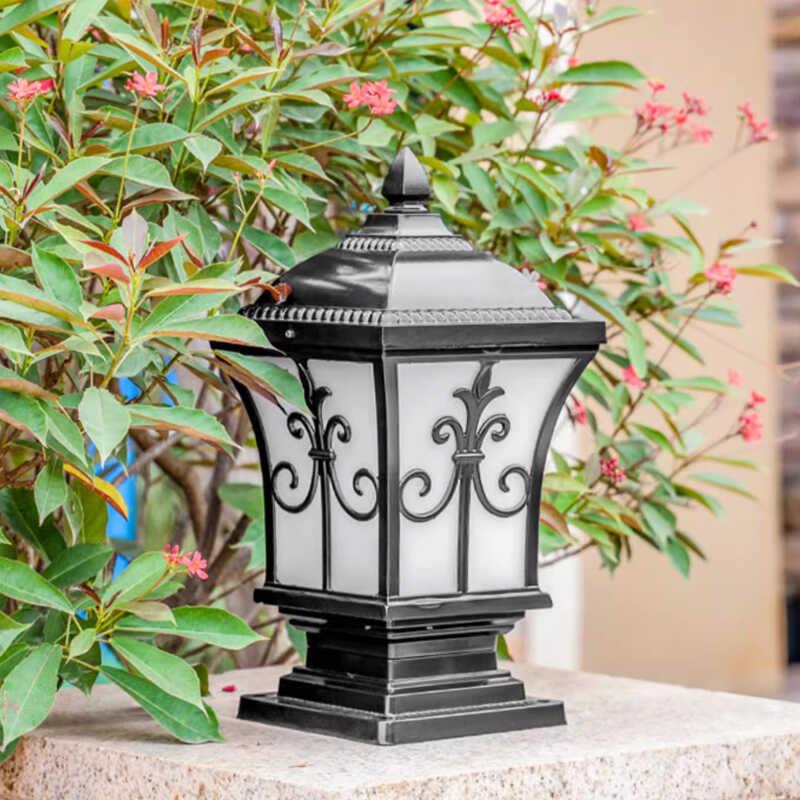 户外别墅柱头灯太阳能围墙接电款防水庭院大门口新中式室外墙头灯