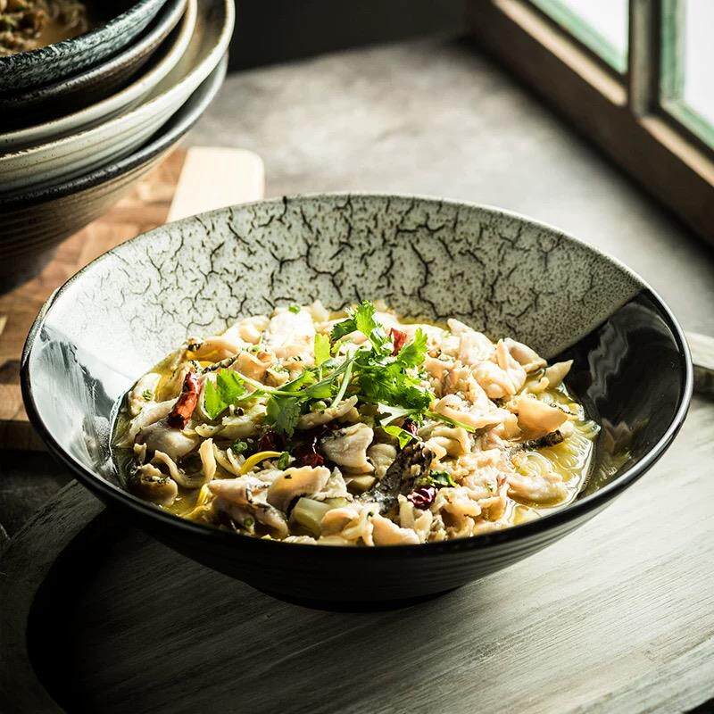 12英寸陶瓷碗酸菜鱼大盆毛超大号汤碗汤盆干锅盆水煮肉片碗14寸碗