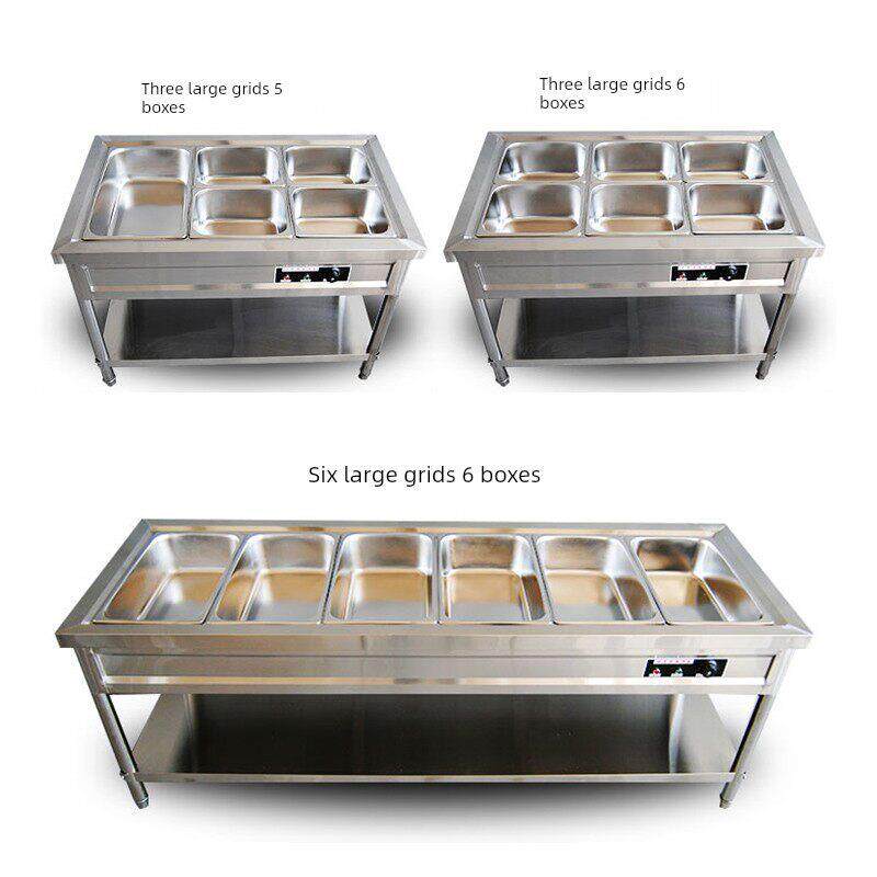 商业立式快餐保温桌保温餐销售桌不锈钢保温餐车自助餐食堂保温蔬