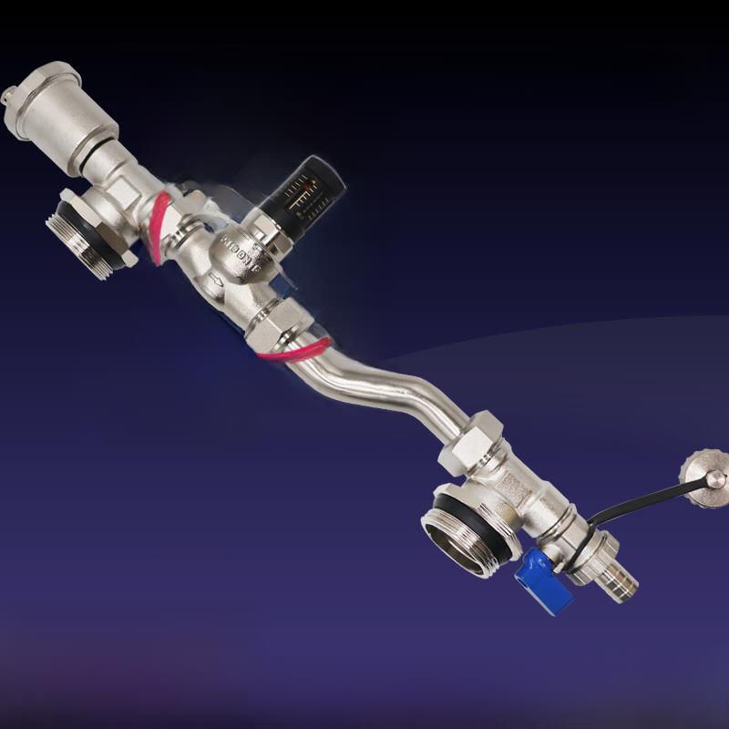 铜加厚地暖水利平衡可调压差旁通阀排气泄水阀分集水器末端三尾件