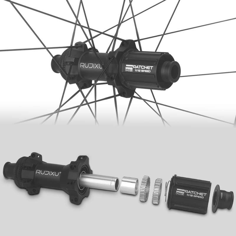 超轻50mm  36T 700C RUJIXU公路自行车碳纤维轮组中锁碟刹破风轮