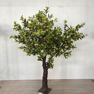 仿真桂花树玉兰花束大型室内人造假树仿真盆景假树枝造景装饰花树