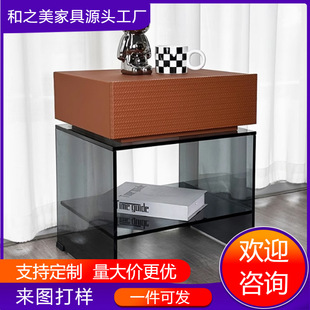 意式简易创意悬浮床头柜实木2024新款家用卧室简约现代设计高级感