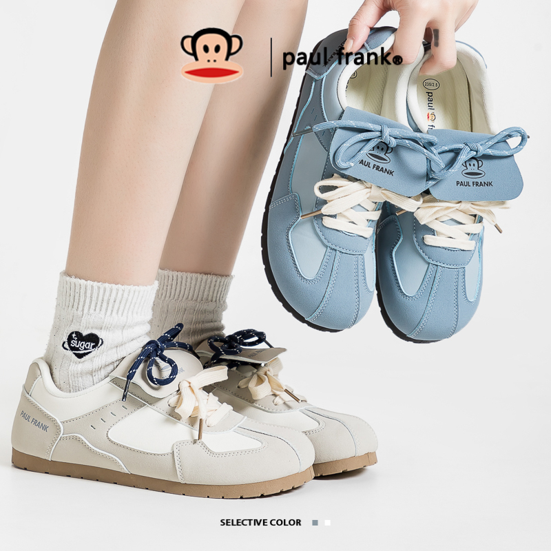 大嘴猴休闲平底鞋德训鞋显小脚女鞋2025春季新款时尚休闲女鞋