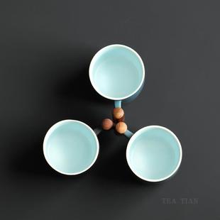 小酒杯单个小杯子新品 陶瓷茶杯带把防烫主人杯家用创意品茗杯中式