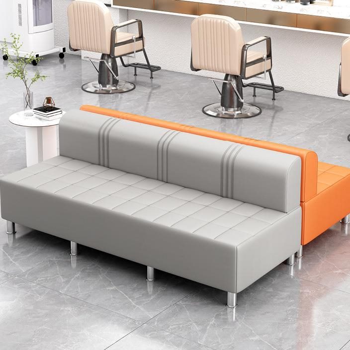 1理发店休息区沙发FJN理发店沙发专等候椅网人红发廊客等待长条用