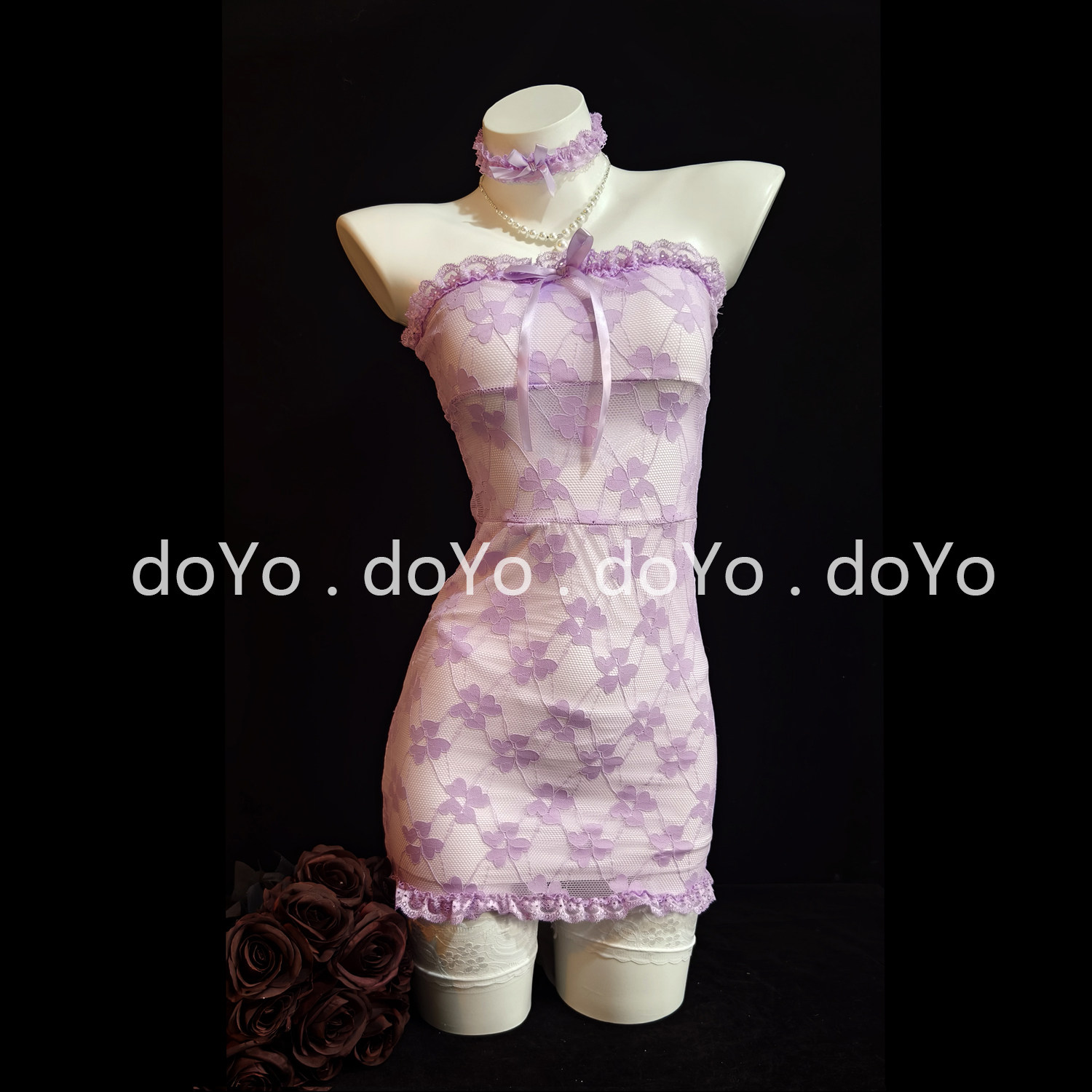 doYo情趣内衣女qqny纯欲性感小胸蕾丝夜店包臀裙大尺度诱惑装套装