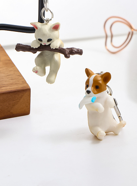 抱树枝的小猫咪树脂胸针衣服配饰日系可爱3D立体公仔挂件女ins潮