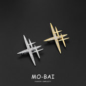 闪钻十字星星胸针设计感小众西装 风衣胸花大衣别针领针气质配饰品