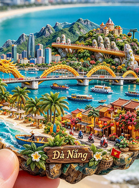 【越南岘港DA Nang冰箱贴】佛手金桥吐水网红地标旅行热门磁贴潮