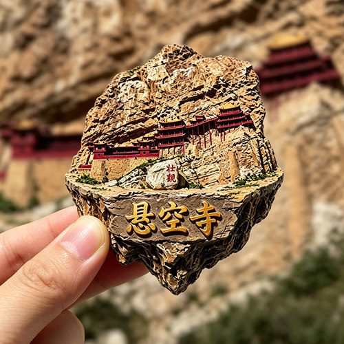 山西大同悬空寺文创立体冰箱贴