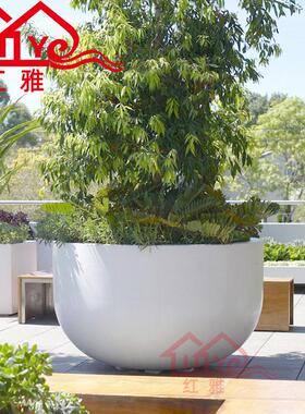 方户外玻璃钢长形花箱商场美组合花盆广场圆大号景HFB陈观花池形