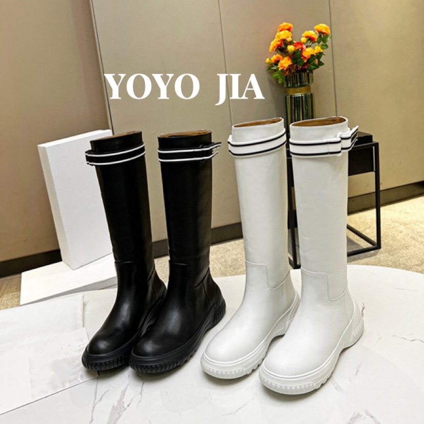 2024秋冬季新款长筒骑士靴直筒过膝百搭网红同款长靴西部牛仔靴女