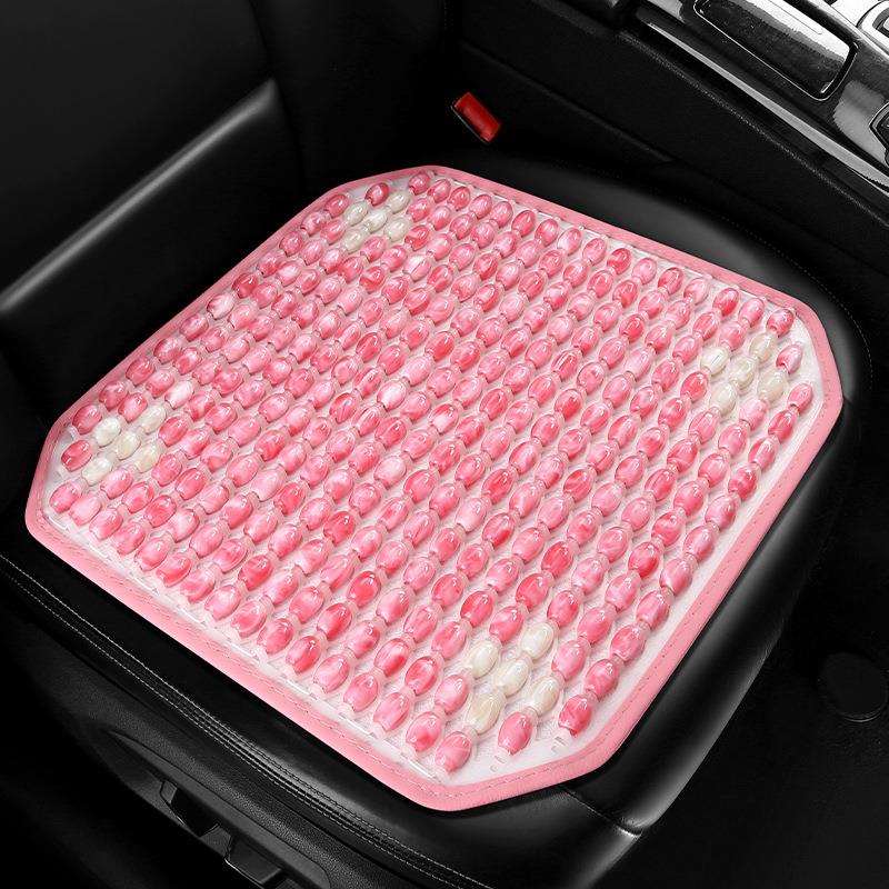 新款夏季清凉树脂玉萌宠卡通珠子三件套汽车坐垫凉爽透气防滑