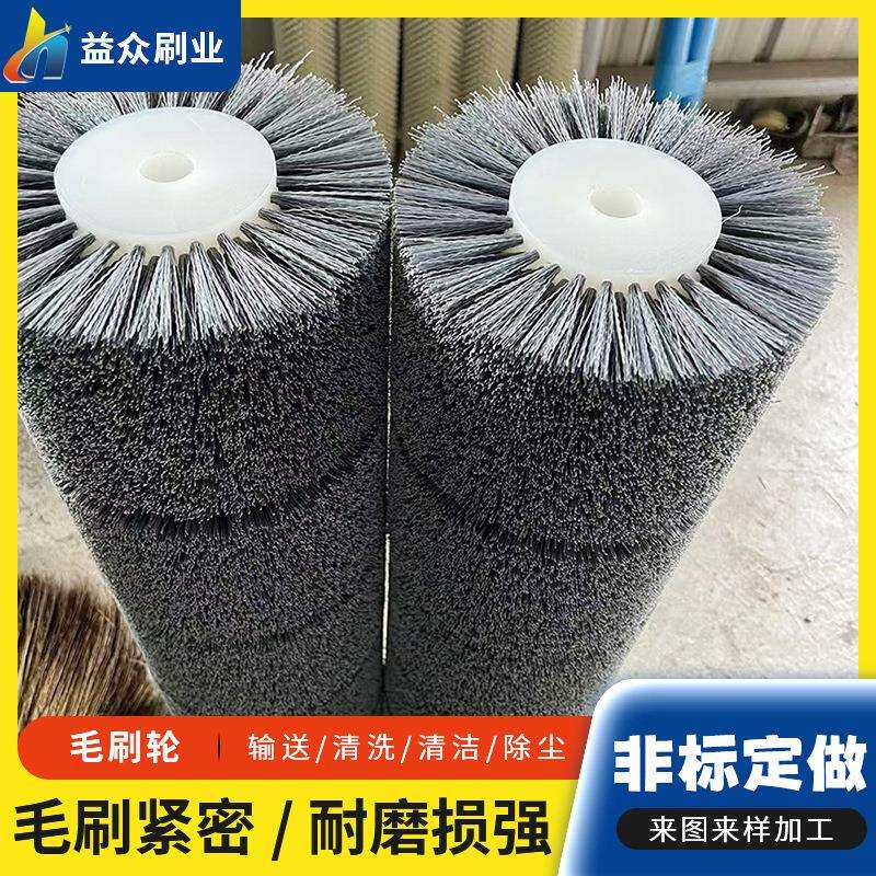 工业毛刷辊滚筒刷 小型机械刷辊 猪鬃毛刷轮 清洗除尘抛光毛刷辊