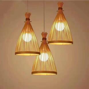 东南亚竹编吊灯茶室餐厅火锅店仿古农家乐竹艺灯笼装饰竹编吊灯
