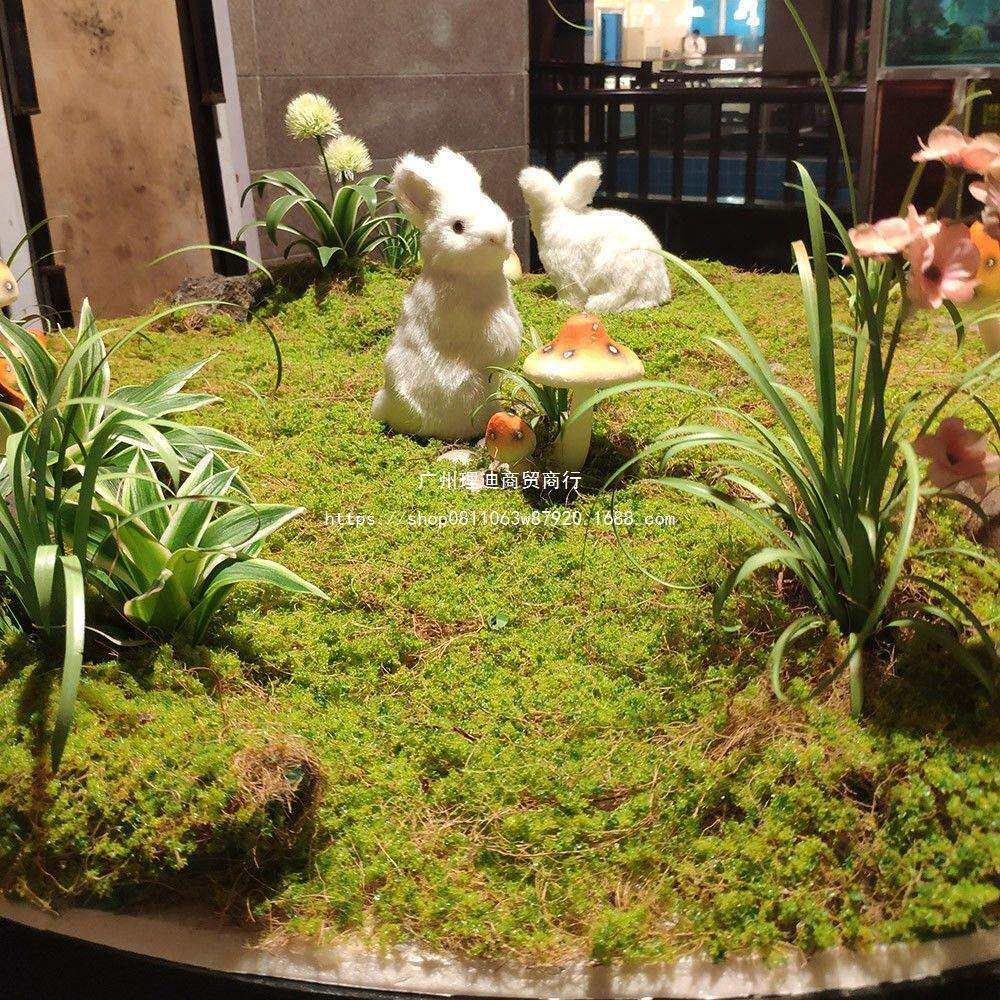 新款曲丝仿真苔藓橱窗微景观人工造景绿植婚庆户外假草皮坪地毯