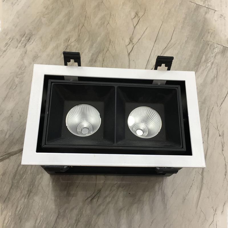 厂家直销LED双头斗胆灯,可调角度格栅灯10W20W 30W 质保三年暖白