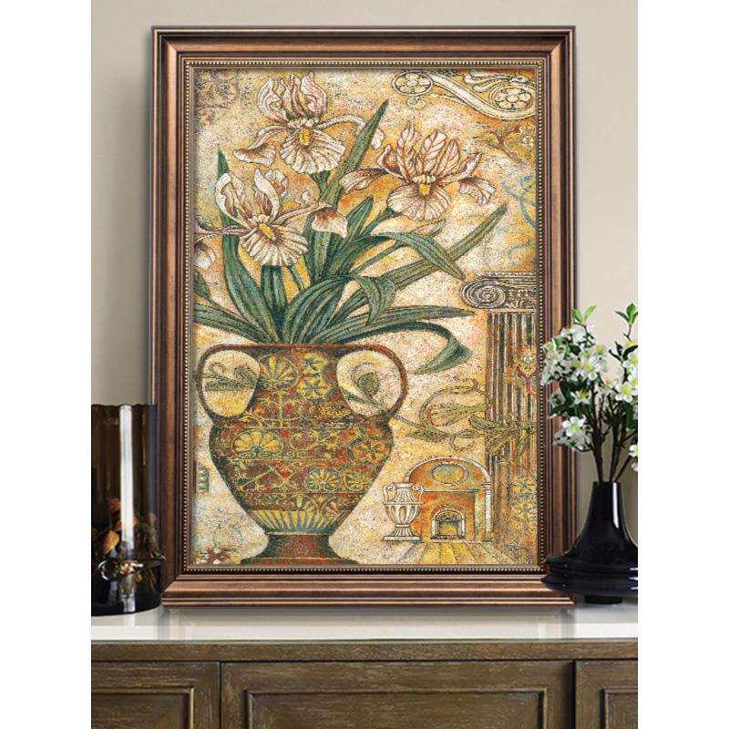 平安富贵入口挂画楼梯装饰画鲜花盛开富贵客厅橱柜壁画走廊末端挂