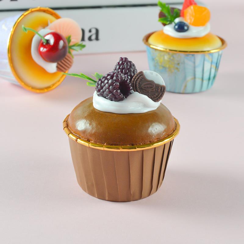 仿真水果纸杯蛋糕甜品模型冰箱贴美食拍照道具橱窗甜品台摆件