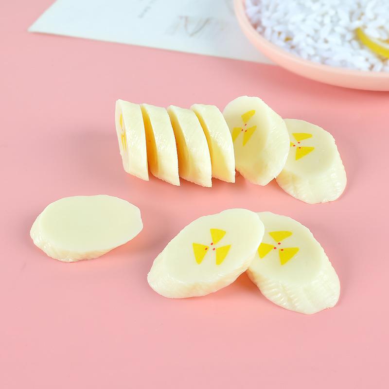 直播仿真水果香蕉片模型道具趣味仿真食玩钥匙圈挂饰挂件