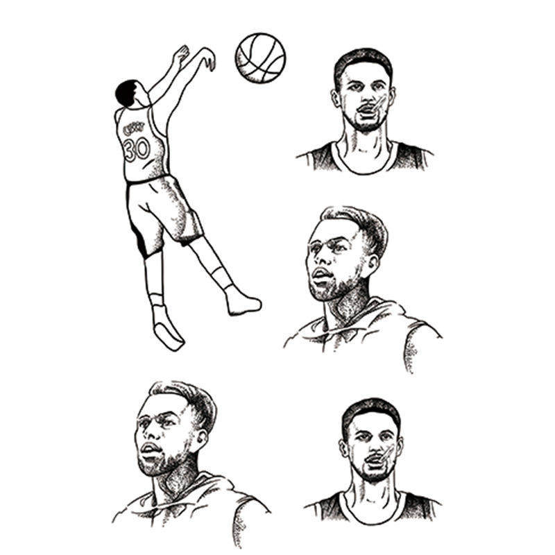 草本萌神库里果汁纹身贴热血男女防水持久个性仿真手臂胸前