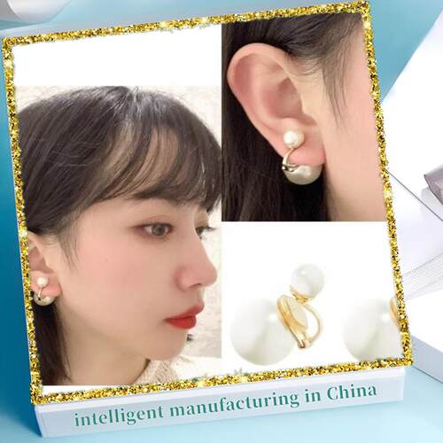高品质D家CD珍珠吊坠耳环无耳洞耳夹轻奢高级感耳钉迪家高定耳饰